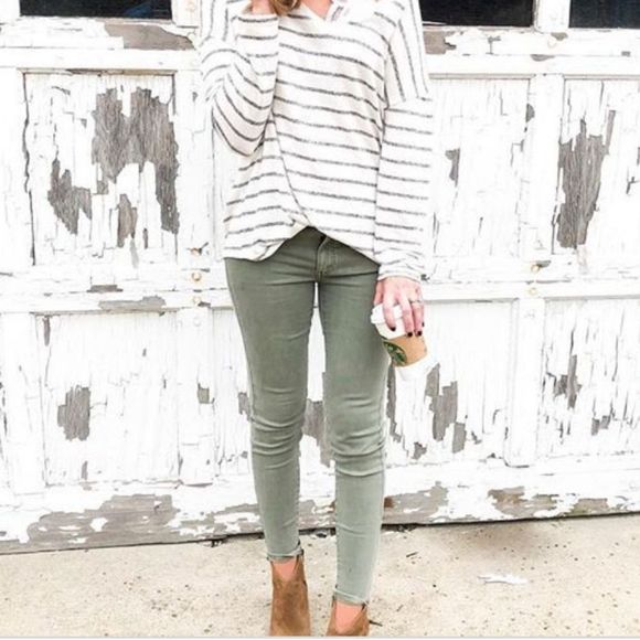 Calvin Klein Sage Green Skinny Jeans size 4 - Picture 1 of 9